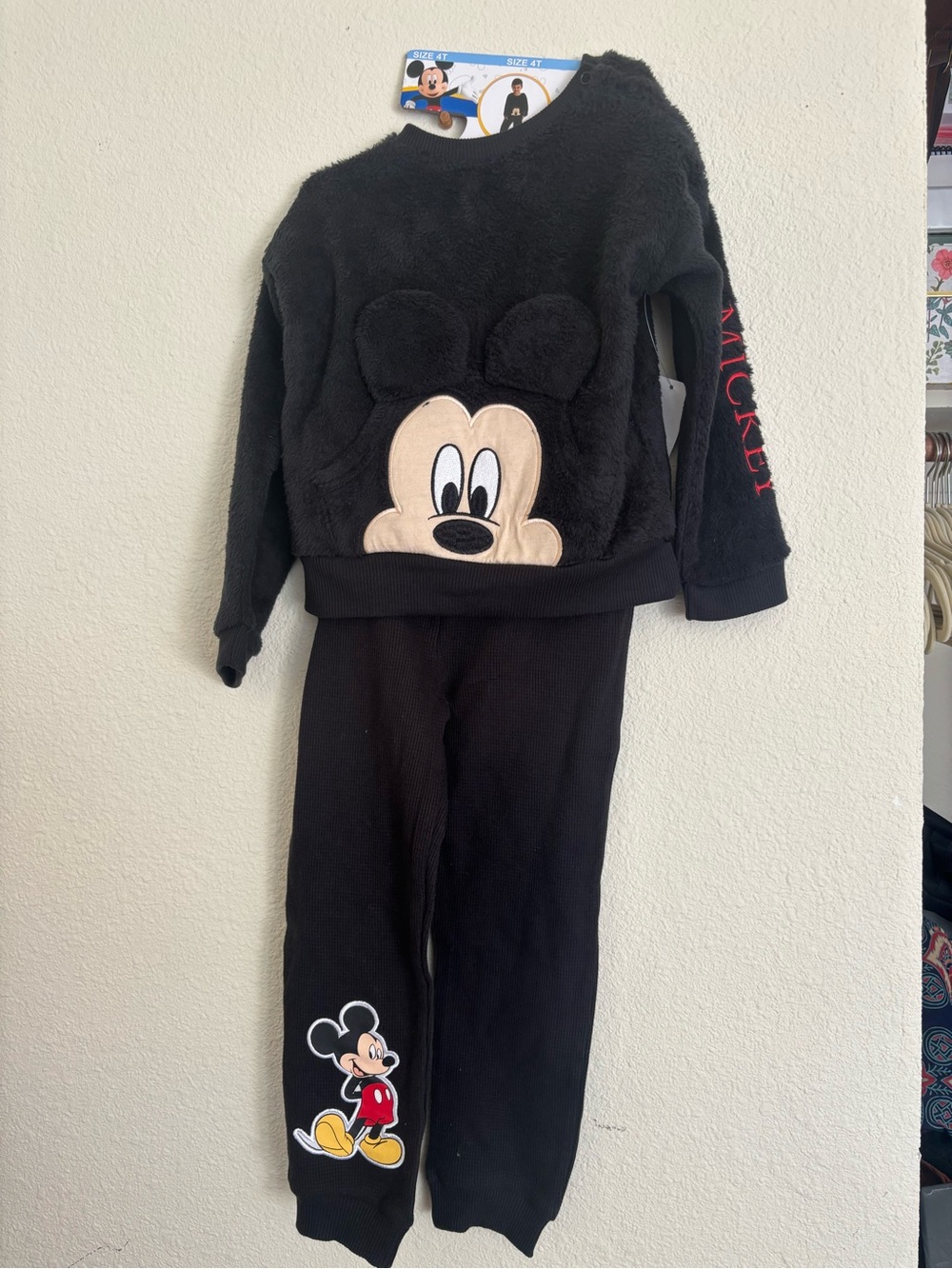 Mickey Mouse Black Fleece Lounge Set - Kids